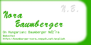 nora baumberger business card